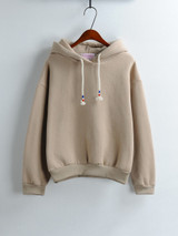 Casual Loose Basic Drawstring Solid Hoodie