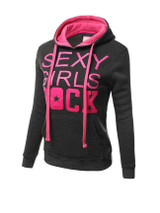 Casual Extraordinary Kangaroo Pocket Color Block Letters Printed Hoodie