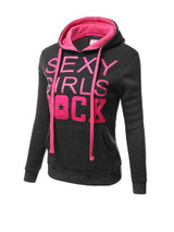 Casual Extraordinary Kangaroo Pocket Color Block Letters Printed Hoodie
