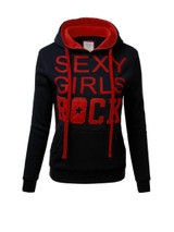 Casual Extraordinary Kangaroo Pocket Color Block Letters Printed Hoodie