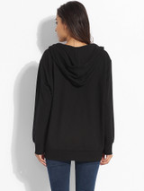 Casual Kangaroo Pocket Plain Hoodie