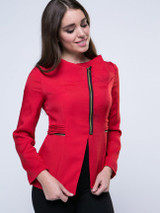 Casual Stylish Lapel Pockets Zips Jacket