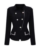Lapel Formal Contrast Trim Blazer