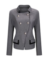 Lapel Formal Contrast Trim Blazer