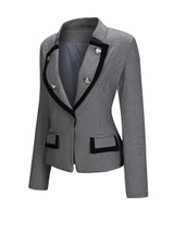 Lapel Formal Contrast Trim Blazer