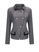 Lapel Formal Contrast Trim Blazer