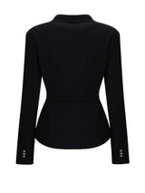Lapel Formal Contrast Trim Blazer