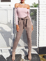 Fashion 3 Color Elastic Waist Casual Pants Bottoms