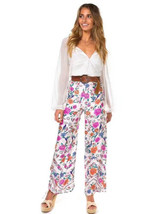 Pretty Floral Wide Leg Bottom Casual Pants