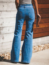 Fashion Blue Bell-bottoms Jean Pants Bottoms