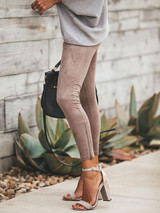 3 Color Elastic Waist Casual Pants Bottoms