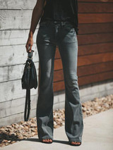 Fashion Black Bell-bottoms Jean Pants Bottoms