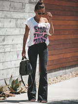 Fashion Black Bell-bottoms Jean Pants Bottoms