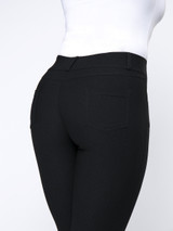 Casual Solid Slim-Leg Pocket Plus Size Pant In Black