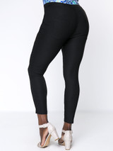 Casual Simple Solid Pocket Slim-Leg Plus Size Pant