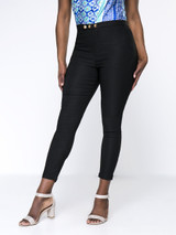 Casual Simple Solid Pocket Slim-Leg Plus Size Pant