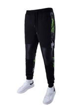 Casual Patchwork Printed Slim-Leg Mid-Rise Men's Casual Pant