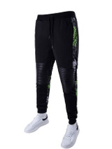 Casual Patchwork Printed Slim-Leg Mid-Rise Men's Casual Pant