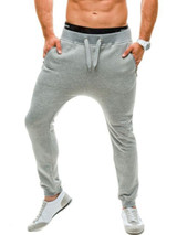 Casual Basic Drawstring Zips Pocket Plain Men's Casual Pant