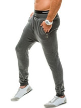 Casual Basic Drawstring Zips Pocket Plain Men's Casual Pant