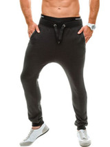 Casual Basic Drawstring Zips Pocket Plain Men's Casual Pant
