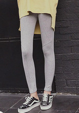 Light Grey Patchwork High Waisted Sports Nine's Pants