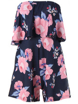 Casual Strapless Flounce Floral Printed Romper