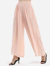 Casual Loose Fitting Dacron Plain Casual-pants