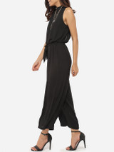 Casual Loose Fitting Chiffon Plain Jumpsuits