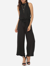 Casual Loose Fitting Chiffon Plain Jumpsuits