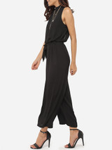 Casual Loose Fitting Chiffon Plain Jumpsuits