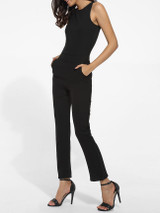 Casual Pockets Dacron Plain Jumpsuits