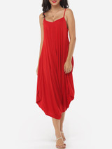 Casual Plain Loose Fitting Designed Jumpsuits