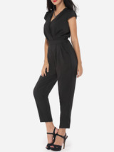 Casual Plain Pockets Designed Jumpsuits