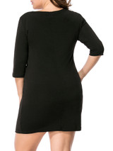 Casual Modern Color Block Round Neck Plus Size Bodycon Dress