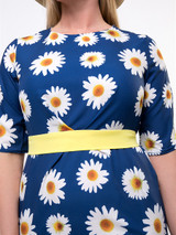 Casual Daisy Printed Half Sleeve Plus Size Bodycon Dress