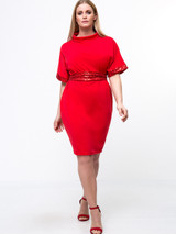 Casual Turtleneck Sequin Solid Plus Size Bodycon Dress