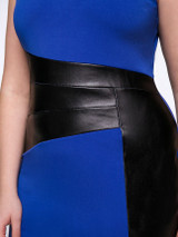 Casual Patchwork Slit Attractive Color Block Plus Size Bodycon Dress