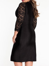 Casual Black Sexy Deep V-Neck Hollow Out Plain Plus Size Bodycon Dress