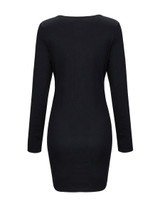 Casual Pleated Round Neck Color Block Plus Size Bodycon Dress