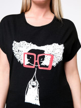 Casual Nifty Cartoon Printed Round Neck Plus Size T-Shirt