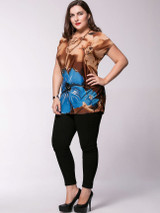 Casual Floral Printed Short Sleeve Plus Size T-Shirt