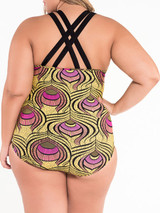 Casual Spaghetti Strap Hot Printed Plus Size One Piece