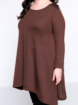Casual Basic Round Neck Plain Plus Size T-Shirt
