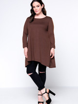 Casual Basic Round Neck Plain Plus Size T-Shirt