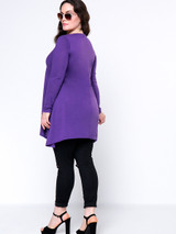 Casual Basic Round Neck Plain Plus Size T-Shirt