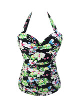 Casual Halter Floral Printed Plus Size One Piece