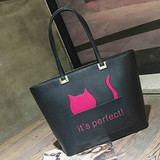 Casual Women Cat Cartoon Pattern Lovely Style Shoulder Bag Handbag