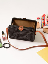 Solid Glimmering Rattan Bohemia Mini Bag
