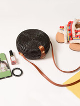 Solid Glimmering Rattan Bohemia Mini Bag